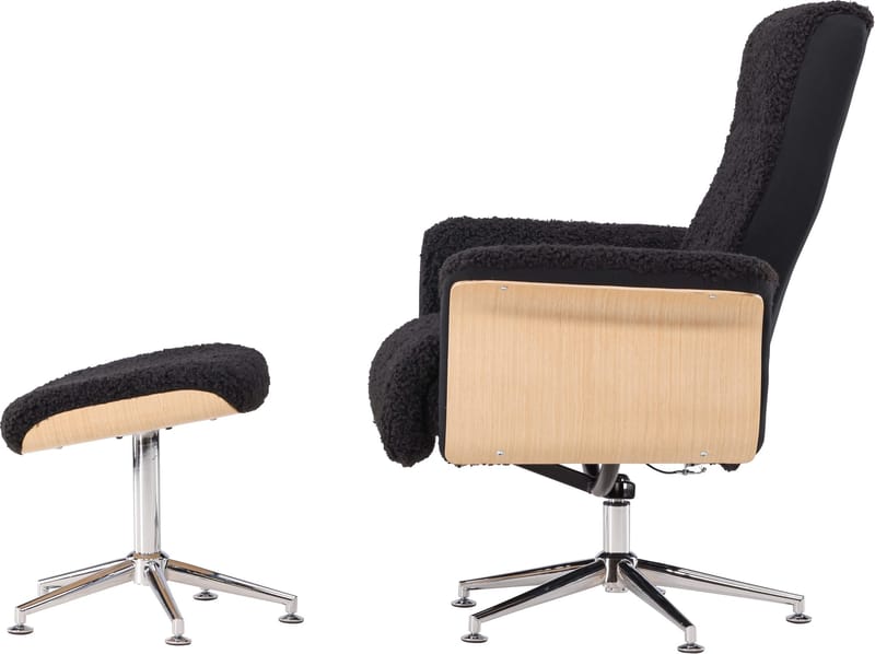 Hagön reclinerfåtölj med fotpall - Svart/oljad ek - Antracit teddy - Products - Möbler - Fåtölj & stolar - Fåtölj - Biofåtölj & reclinerfåtölj