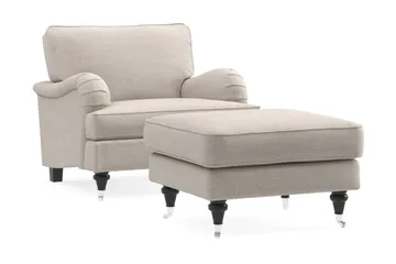 Howard Classic Fåtölj med Fotpall - Beige - Products - Möbler - Fåtölj & stolar - Fåtölj - Fåtölj med fotpall