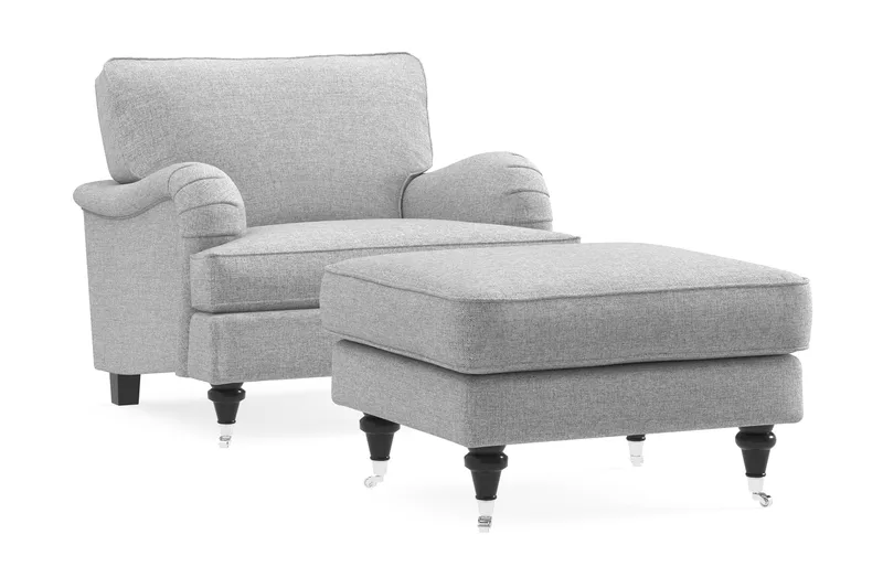 Howard Classic Fåtölj med Fotpall - Grå - Products - Möbler - Fåtölj & stolar - Fåtölj - Fåtölj med fotpall