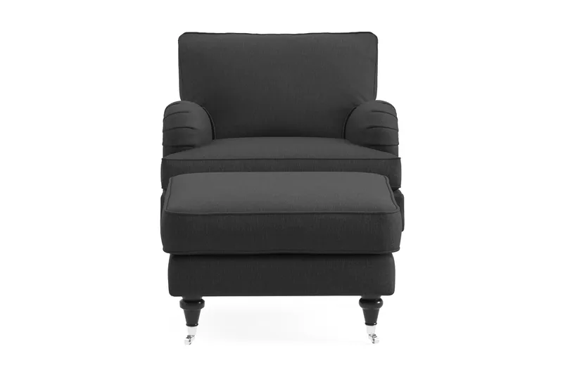 Howard Classic Fåtölj med Fotpall - Mörkgrå - Products - Möbler - Fåtölj & stolar - Fåtölj - Fåtölj med fotpall