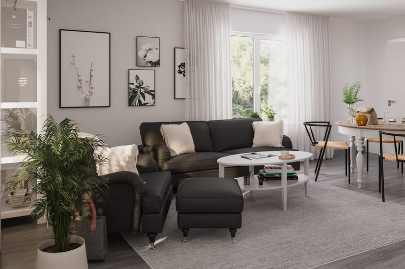 Howard Classic Fåtölj med Fotpall - Mörkgrå - Products - Möbler - Fåtölj & stolar - Fåtölj - Fåtölj med fotpall