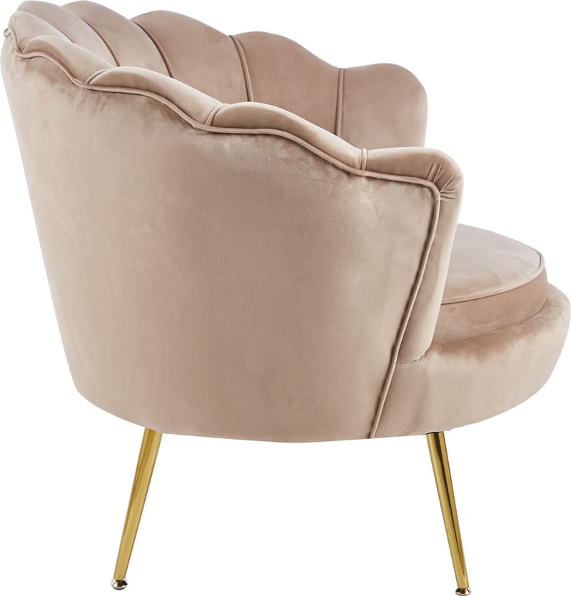 Fåtölj i mörk beige sammet/mässing - Kingsley - Products - Möbler - Fåtölj & stolar - Fåtölj