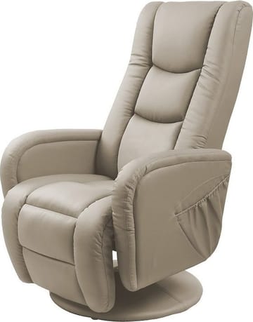 Massagefåtölj i beige PVC med fjärrkontroll - Cappuccino - Products - Möbler - Fåtölj & stolar - Fåtölj - Massagestol & massagefåtölj