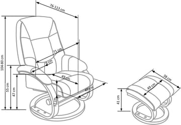 Massagefåtölj med fotpall beige PU - Lanzer - Beige - Products - Möbler - Fåtölj & stolar - Fåtölj - Massagestol & massagefåtölj