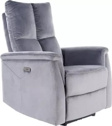 Neptun elektrisk ställbar reclinerfåtölj i grå sammet - Grå sammet - Products - Möbler - Fåtölj & stolar - Fåtölj - Biofåtölj & reclinerfåtölj