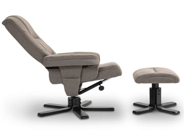 Oslo reclinerfåtölj med pall i mörkbeige tyg - Mörkbeige - Products - Möbler - Fåtölj & stolar - Fåtölj - Biofåtölj & reclinerfåtölj