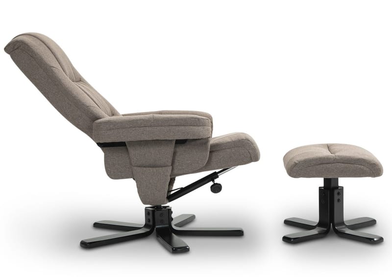 Oslo reclinerfåtölj med pall i mörkbeige tyg - Mörkbeige - Products - Möbler - Fåtölj & stolar - Fåtölj - Biofåtölj & reclinerfåtölj