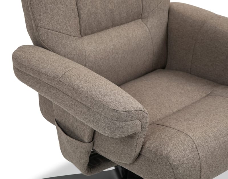 Oslo reclinerfåtölj med pall i mörkbeige tyg - Mörkbeige - Products - Möbler - Fåtölj & stolar - Fåtölj - Biofåtölj & reclinerfåtölj