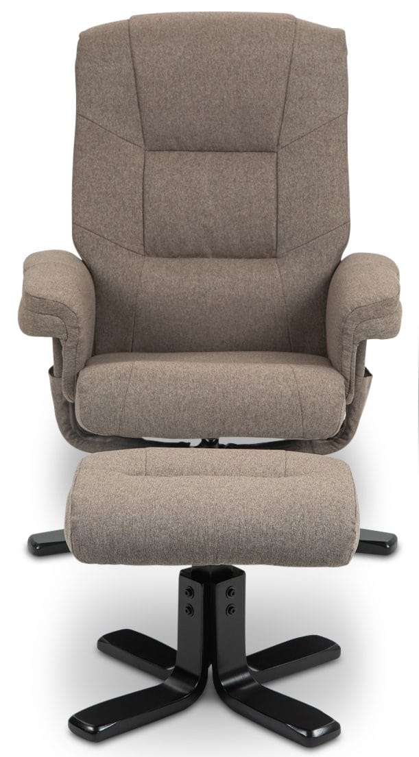 Oslo reclinerfåtölj med pall i mörkbeige tyg - Mörkbeige - Products - Möbler - Fåtölj & stolar - Fåtölj - Biofåtölj & reclinerfåtölj