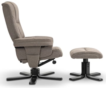 Oslo reclinerfåtölj med pall i mörkbeige tyg - Mörkbeige - Products - Möbler - Fåtölj & stolar - Fåtölj - Biofåtölj & reclinerfåtölj