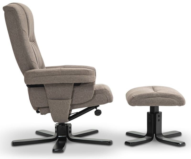 Oslo reclinerfåtölj med pall i mörkbeige tyg - Mörkbeige - Products - Möbler - Fåtölj & stolar - Fåtölj - Biofåtölj & reclinerfåtölj