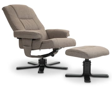 Oslo reclinerfåtölj med pall i mörkbeige tyg - Mörkbeige - Products - Möbler - Fåtölj & stolar - Fåtölj - Biofåtölj & reclinerfåtölj