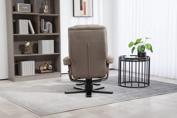 Oslo reclinerfåtölj med pall i mörkbeige tyg - Mörkbeige - Products - Möbler - Fåtölj & stolar - Fåtölj - Biofåtölj & reclinerfåtölj