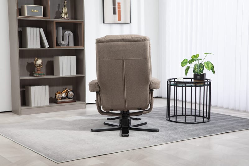 Oslo reclinerfåtölj med pall i mörkbeige tyg - Mörkbeige - Products - Möbler - Fåtölj & stolar - Fåtölj - Biofåtölj & reclinerfåtölj