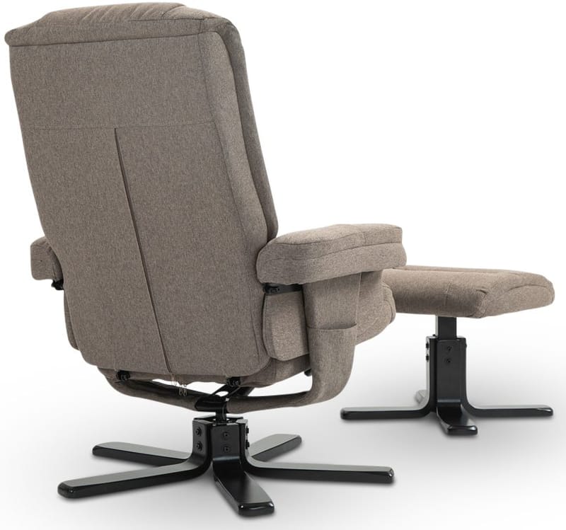 Oslo reclinerfåtölj med pall i mörkbeige tyg - Mörkbeige - Products - Möbler - Fåtölj & stolar - Fåtölj - Biofåtölj & reclinerfåtölj