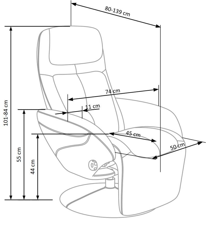 Reclinerfåtölj i beige PU, Beige