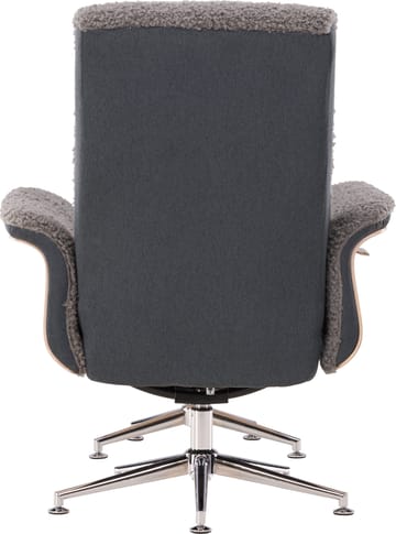 Reclinerfåtölj med fotpall - Grå fårskinnsimitation/whitewash ek - Grå - Products - Möbler - Fåtölj & stolar - Fåtölj - Biofåtölj & reclinerfåtölj