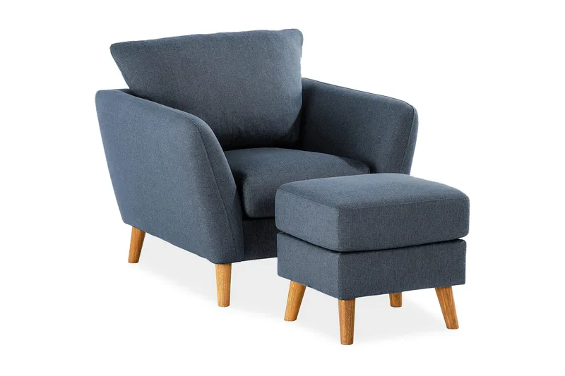 Trend Fåtölj med Fotpall - Blå - Products - Möbler - Fåtölj & stolar - Fåtölj - Fåtölj med fotpall