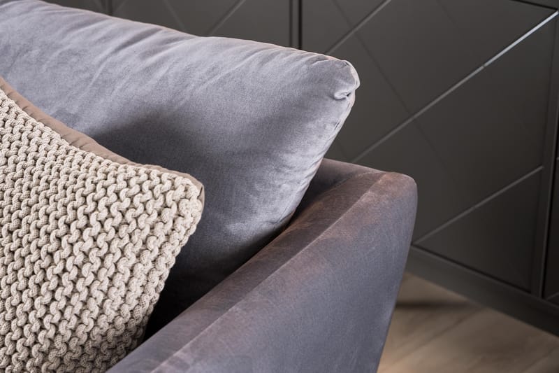 Trend Fåtölj med Fotpall - Ljusgrå Sammet - Products - Möbler - Fåtölj & stolar - Fåtölj - Fåtölj med fotpall
