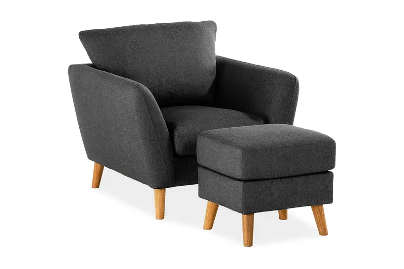 Trend Soffgrupp Fåtölj med Fotpall - Svart - Products - Möbler - Fåtölj & stolar - Fåtölj - Fåtölj med fotpall