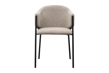 Filip Klädd Karmstol & Matstol i Boucle med Metallben - Taupe/Svart - Products - Möbler - Fåtölj & stolar - Karmstol