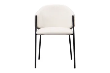 Filip Klädd Karmstol & Matstol i Boucle med Metallben - Vit/Svart - Products - Möbler - Fåtölj & stolar - Karmstol