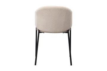 Filip Klädd Karmstol & Matstol i Boucle med Metallben - Vit/Svart - Products - Möbler - Fåtölj & stolar - Karmstol