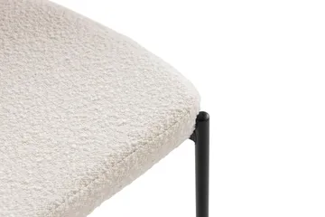 Gemmiano Matstol & Köksstol i Bouclé Teddy med Svarta Metallben - Vit - Products - Möbler - Fåtölj & stolar - Matstol & köksstol