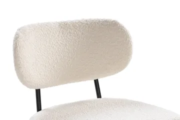 Gemmiano Matstol & Köksstol i Bouclé Teddy med Svarta Metallben - Vit - Products - Möbler - Fåtölj & stolar - Matstol & köksstol