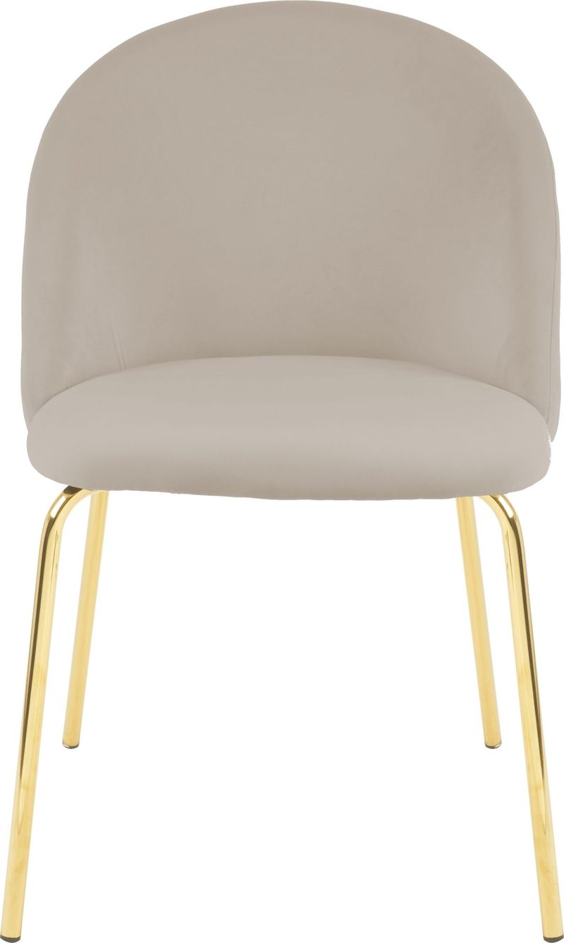 Giovani stol i beige sammet med ben i mässing - beige - Products - Möbler - Fåtölj & stolar - Matstol & köksstol