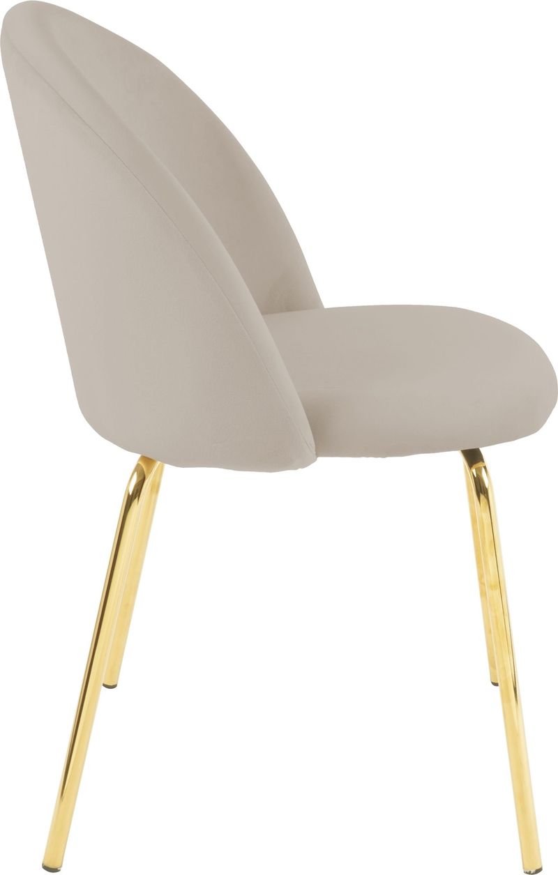 Giovani stol i beige sammet med ben i mässing - beige - Products - Möbler - Fåtölj & stolar - Matstol & köksstol