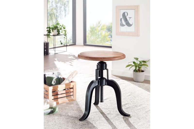 Goyala Sittpall - Antracit/Brun - Products - Möbler - Fåtölj & stolar - Pall & puff