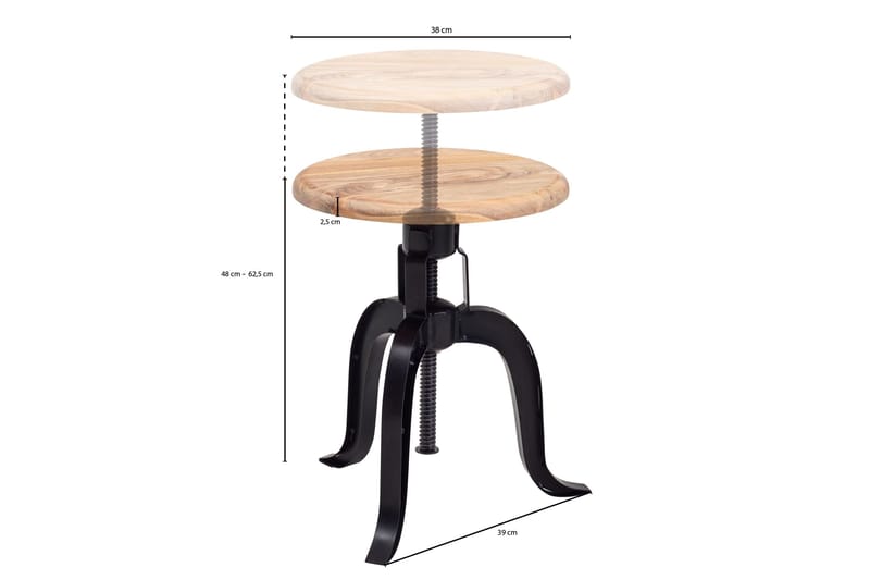 Goyala Sittpall - Antracit/Brun - Products - Möbler - Fåtölj & stolar - Pall & puff