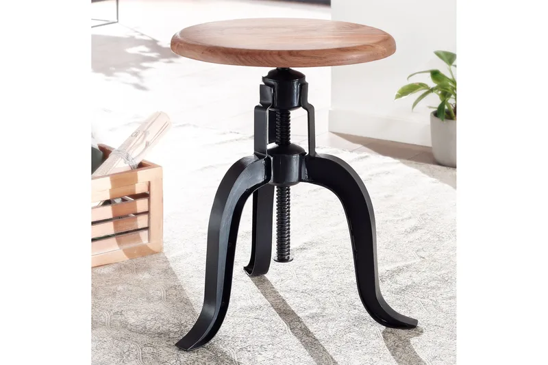 Goyala Sittpall - Antracit/Brun - Products - Möbler - Fåtölj & stolar - Pall & puff
