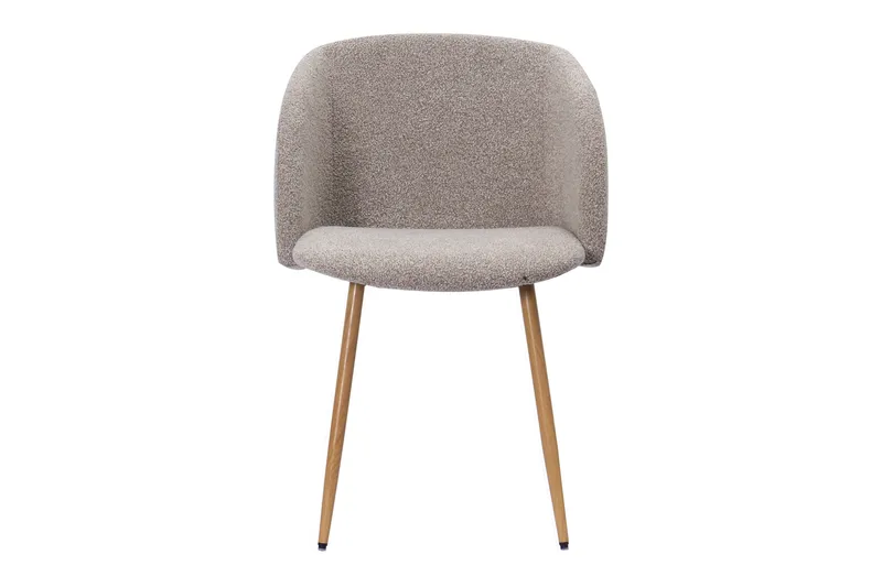 Greya Karmstol – Matstol med Armstöd i Boucle med Metallben - Greige/Ek - Products - Möbler - Fåtölj & stolar - Karmstol