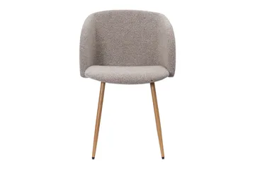 Greya Matstol med armstöd - Greige Bouclé/Metallben Ek - Products - Möbler - Fåtölj & stolar - Karmstol