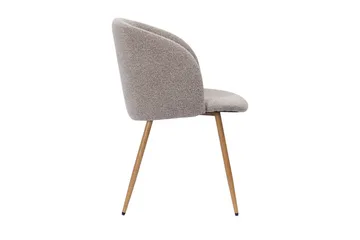 Greya Matstol med armstöd - Greige Bouclé/Metallben Ek - Products - Möbler - Fåtölj & stolar - Karmstol