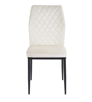 Inez matstol i beige sammet med svarta ben - Beige - Products - Möbler - Fåtölj & stolar - Matstol & köksstol