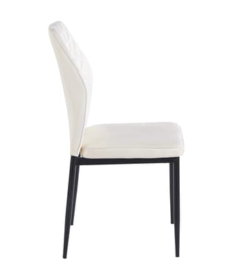 Inez matstol i beige sammet med svarta ben - Beige - Products - Möbler - Fåtölj & stolar - Matstol & köksstol