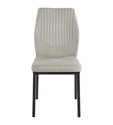 Inez matstol i beige tyg med svarta ben - Beige - Products - Möbler - Fåtölj & stolar - Matstol & köksstol
