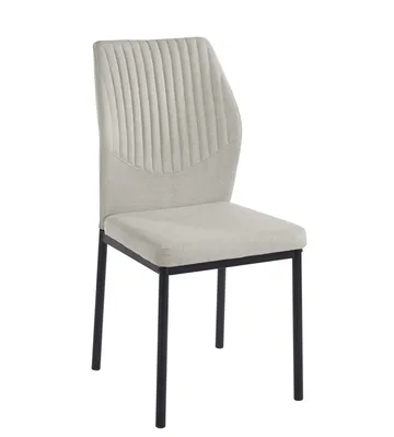 Inez matstol i beige tyg med svarta ben - Beige - Products - Möbler - Fåtölj & stolar - Matstol & köksstol