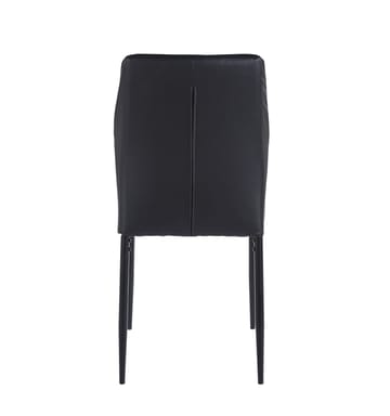Inez matstol i svart konstläder med svarta ben - Svart - Products - Möbler - Fåtölj & stolar - Matstol & köksstol