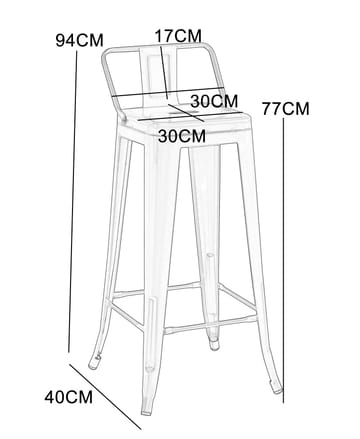 Iris barstol i metall - Sitthöjd 76 cm - Products - Möbler - Fåtölj & stolar - Barstol & barpall