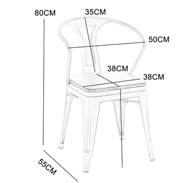 Iris karmstol i metall med träsits - Products - Möbler - Fåtölj & stolar - Karmstol
