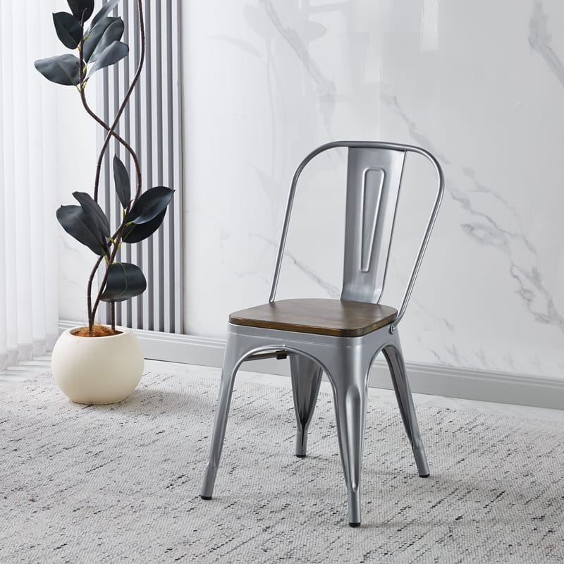 Iris matstol i metall med träsits - Products - Möbler - Fåtölj & stolar - Matstol & köksstol