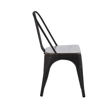 Iris matstol i svart metall med träsits - Svart - Products - Möbler - Fåtölj & stolar - Matstol & köksstol