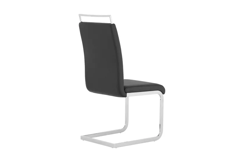 Isoda Matstol & Köksstol i Konstläder med Kromben - Svart - Products - Möbler - Fåtölj & stolar - Matstol & köksstol