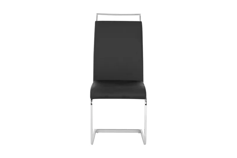 Isoda Matstol & Köksstol i Konstläder med Kromben - Svart - Products - Möbler - Fåtölj & stolar - Matstol & köksstol