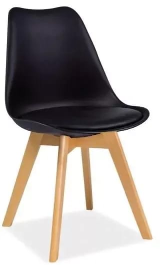 Jerry matstol - Svart (Pu)/Trä - Svart/Trä - Products - Möbler - Fåtölj & stolar - Matstol & köksstol