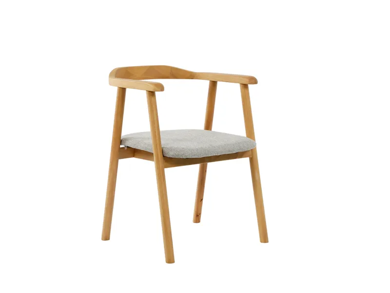 Jolie Matstol i trä med tygsits, Ek/Beige